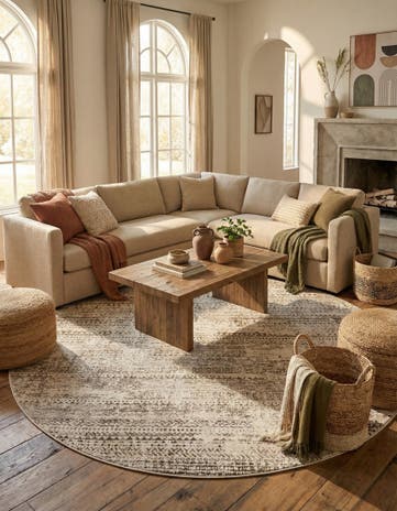 Chocolate Brown Hermitage Round Rug
