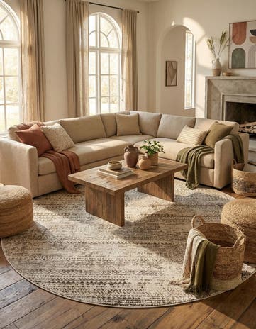 Chocolate Brown Hermitage Round Rug