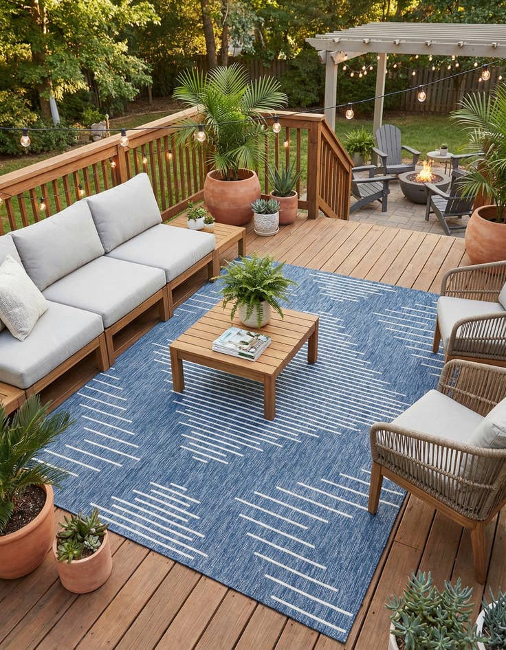Detail image of 7' 10 x 10'  Washable Modern Indoor / Outdoor Rug