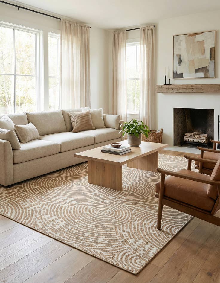 Detail image of  10' x 14'  Washable Modern Indoor / Outdoor Rug