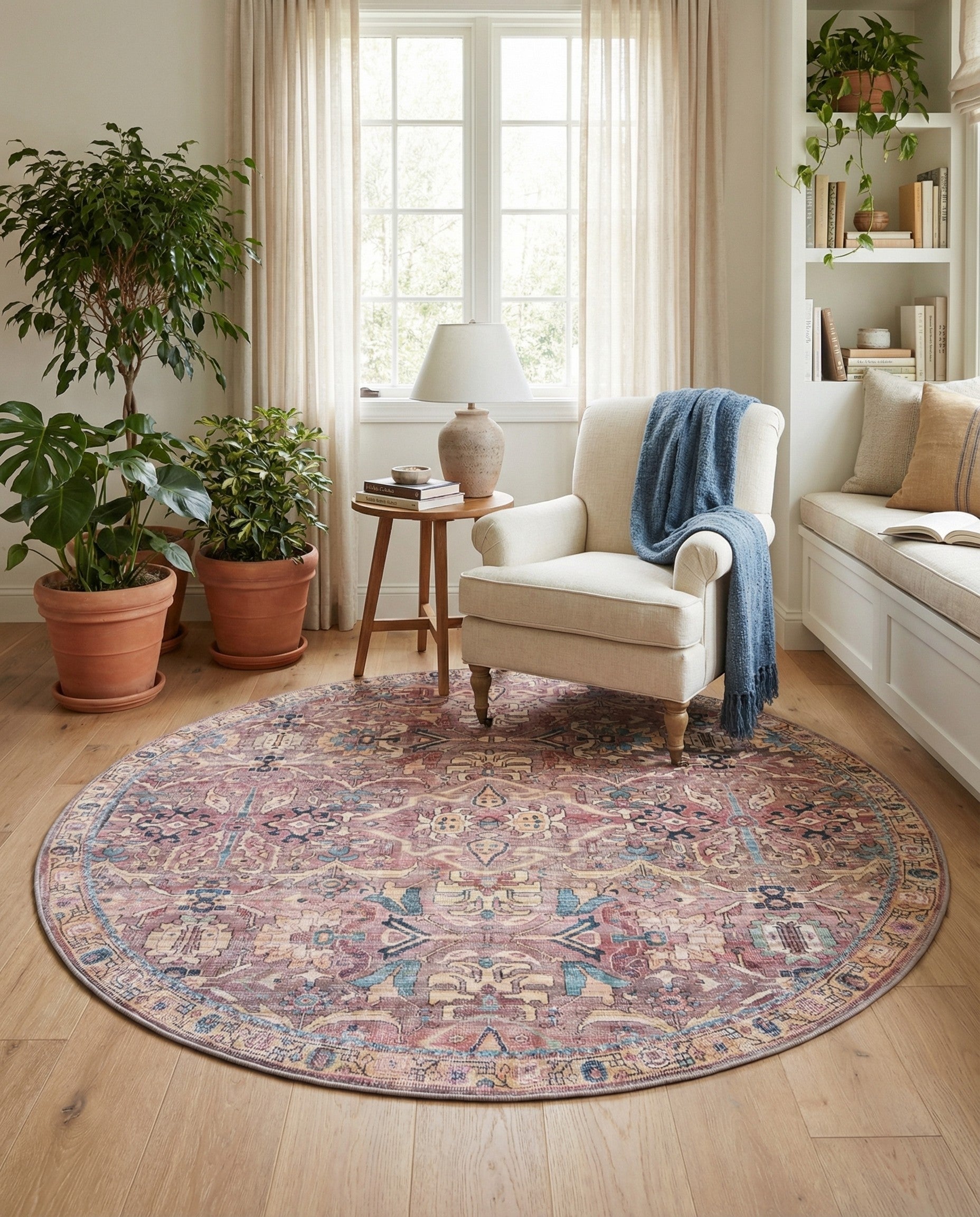 7' 10 x 7' 10 Washable Nostalgia Round Rug