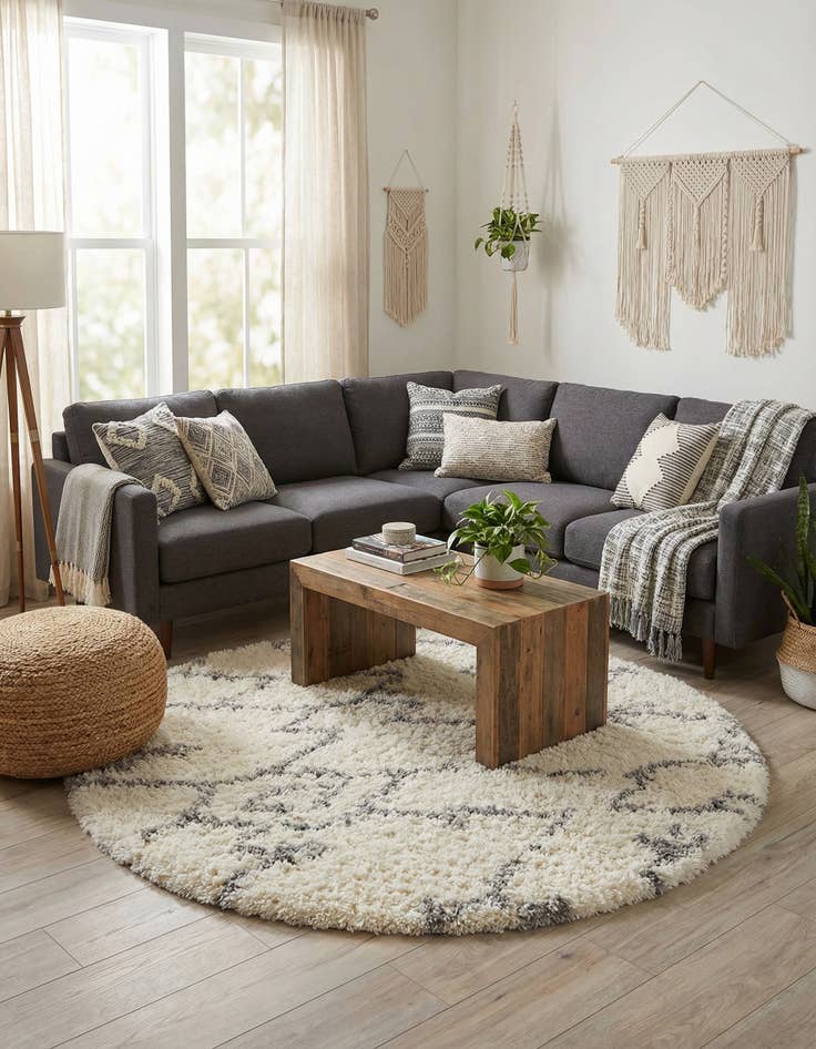 Detail image of 5' x 5' Infinity Shag Round Rug