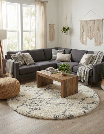 5' x 5' Infinity Shag Round Rug