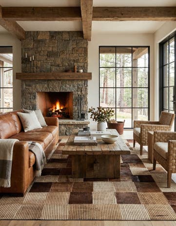 5' x 8' 1 Cowhide Leather Rug