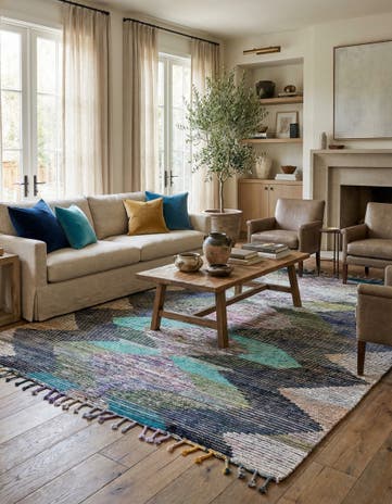 8' 2 x 10' Hand Knotted Moroccan Wool Rug