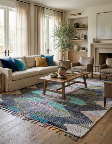 8' 2 x 10' Hand Knotted Moroccan Wool Rug