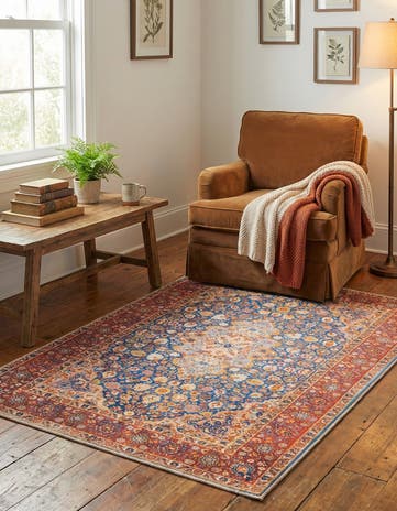 Navy Blue Washable Timeless Rug