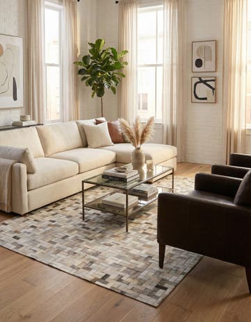 4' 8 x 6' 7 Cowhide Stocks Rug