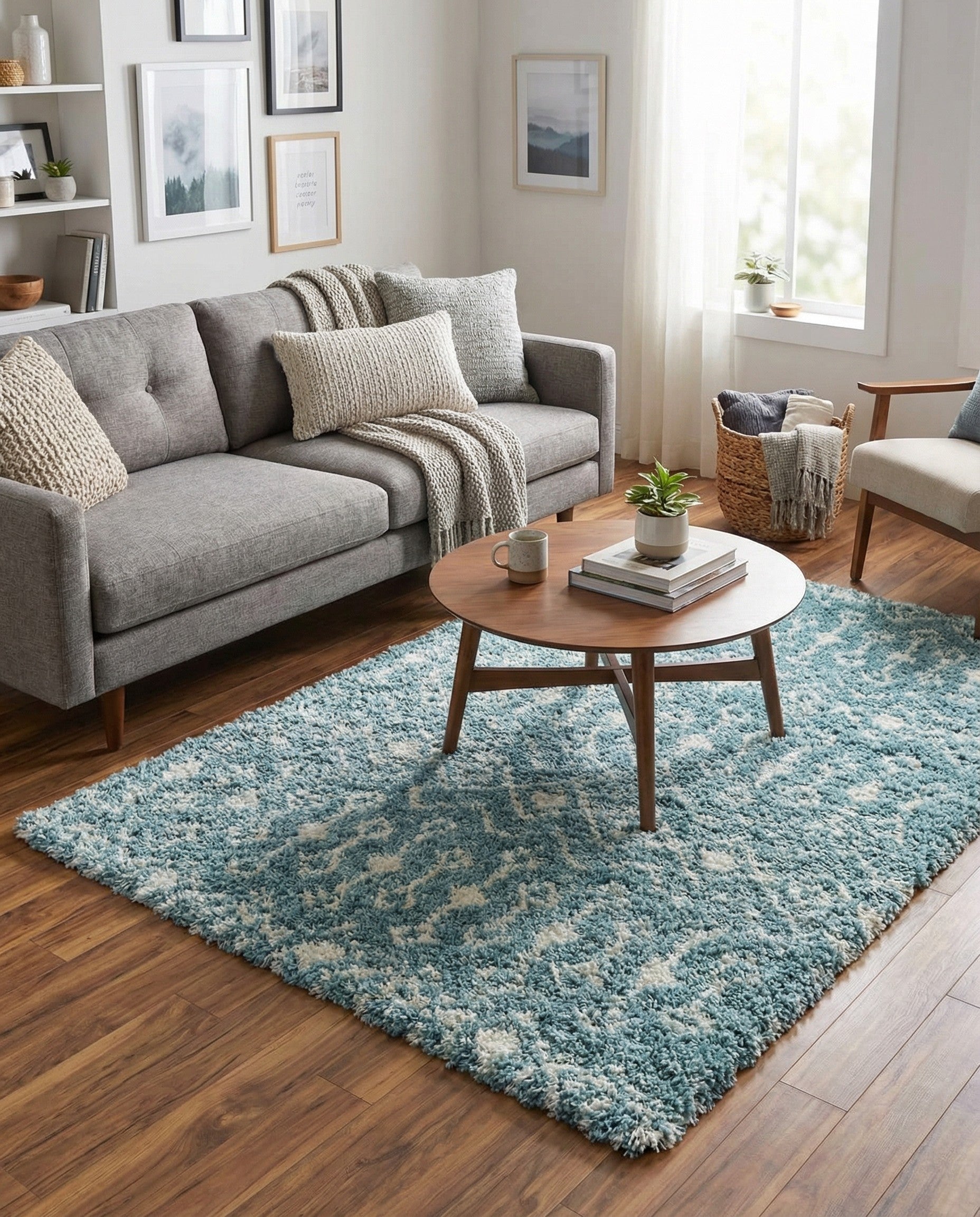  4' x 4' Moroccan Trellis Shag Square Rug