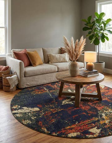7' 10 x 7' 10 Washable Haerfest Round Rug