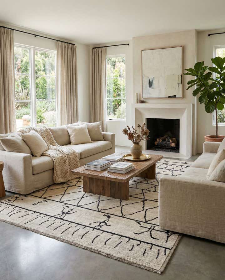 9' 3 x 11' 8 Hand Knotted Moroccan Wool Rug