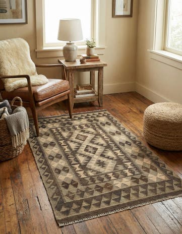 3' x 5' Hand Woven Kilim Maymana Wool Rug