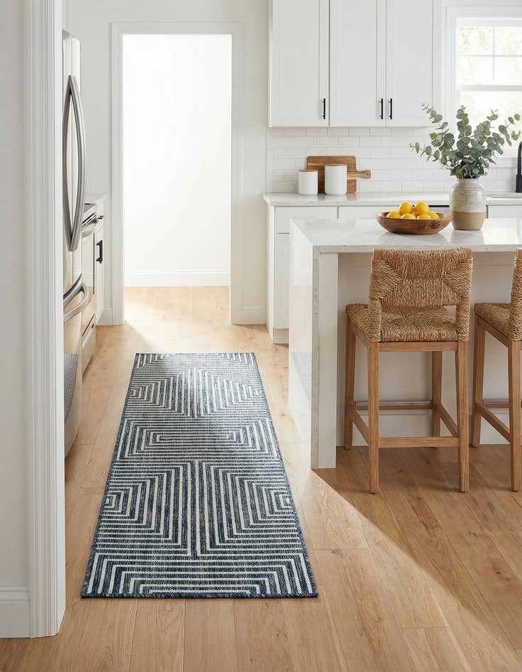 Detail image of 2' x 6'  Washable Modern Indoor / Outdoor Runner Rug