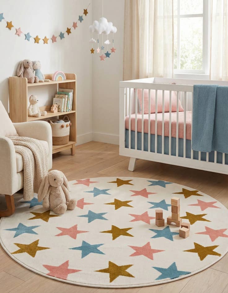 Detail image of 4' x 4' Whimsy Kids Round Rug