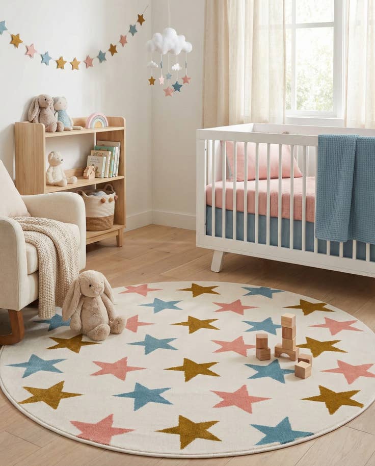 Detail image of 4' x 4' Whimsy Kids Round Rug