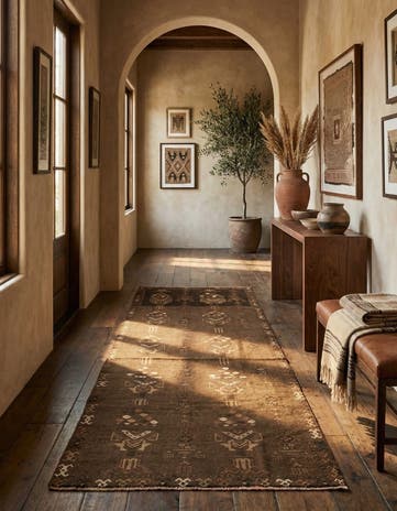 3' 9 x 7' 4 Hand Knotted Balouch Persian Wool Runner Rug