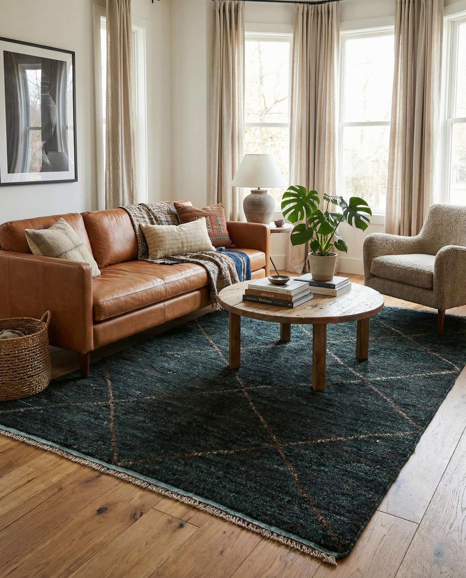 4' 10 x 8' 3 Hand Knotted Moroccan Wool Rug