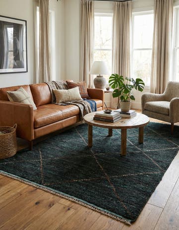 4' 10 x 8' 3 Hand Knotted Moroccan Wool Rug