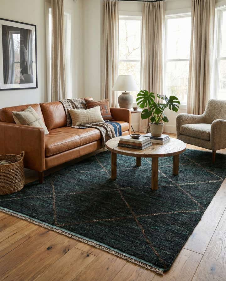 4' 10 x 8' 3 Hand Knotted Moroccan Wool Rug