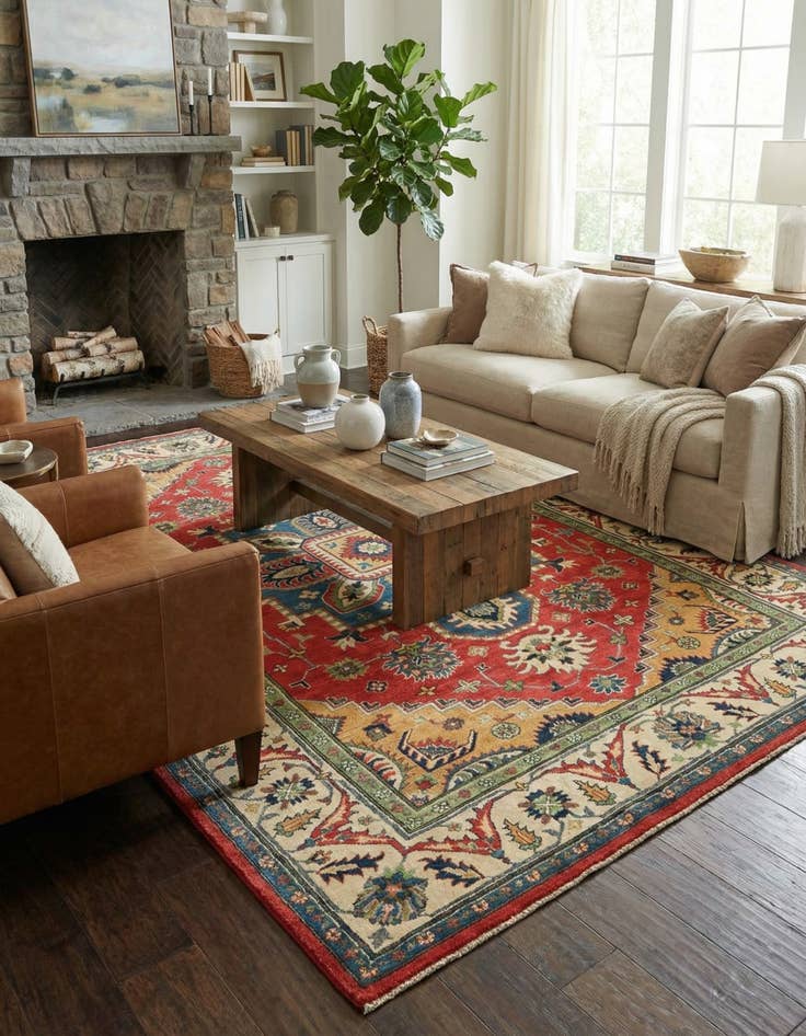 Detail image of 6' 8 x 9' 6  Hand Knotted Kazak Rug