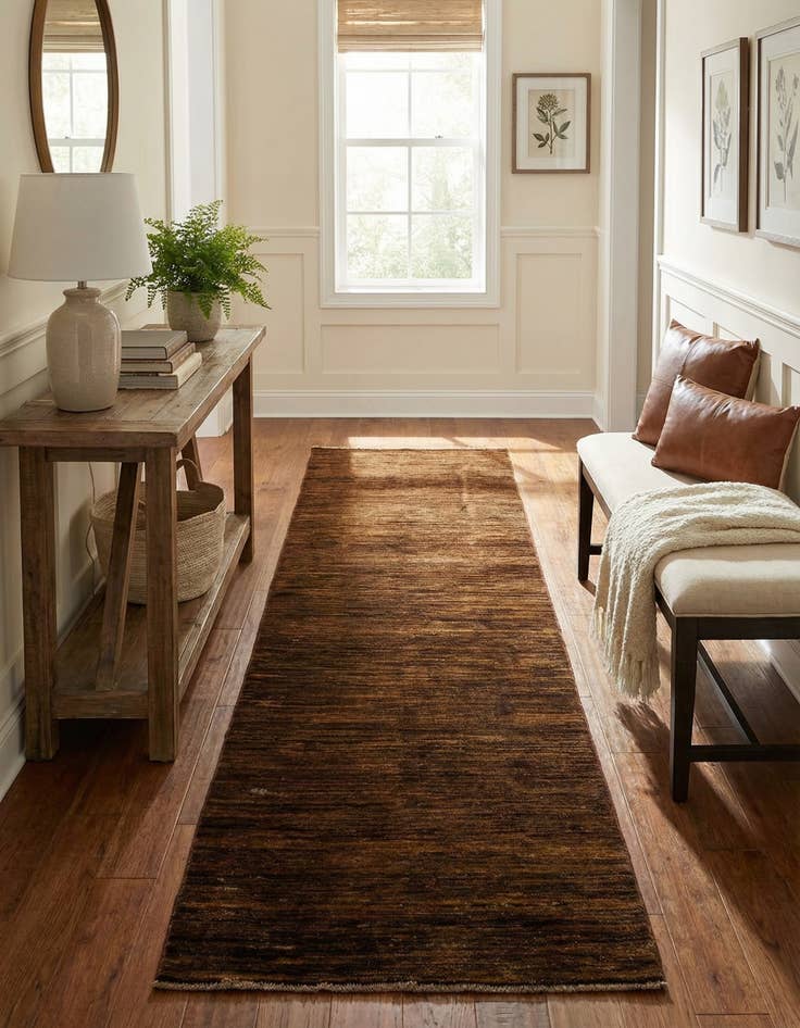 Detail image of  2' 7 x 9' 8  Hand Knotted Striped Modern Ziegler Runner Rug