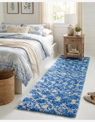 2' x 6' Moroccan Trellis Shag Runner Rug