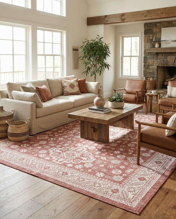 10' x 14' Easy-Clean Aztec Indoor / Outdoor Rug