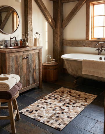 2' x 3' Cowhide Leather Rug