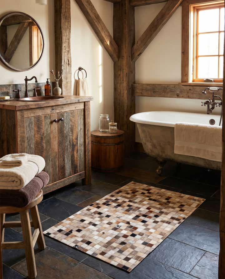 2' x 3' Cowhide Leather Rug