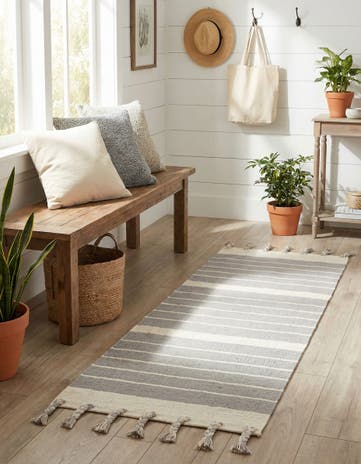 2' 2 x 6' 1 Hand Woven Chindi Cotton Runner Rug