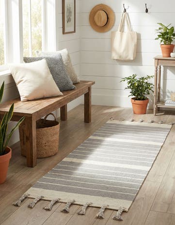 2' 2 x 6' 1 Hand Woven Chindi Cotton Runner Rug