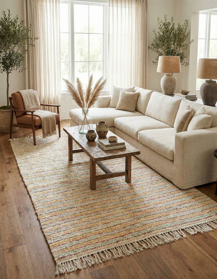 Detail image of  5' 4 x 9' 2  Hand Knotted Moroccan Wool Rug