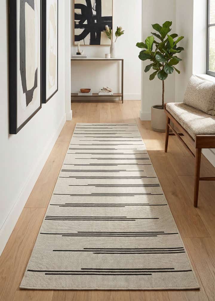 2' 7 x 12' Easy-Clean Modern Indoor / Outdoor Runner Rug