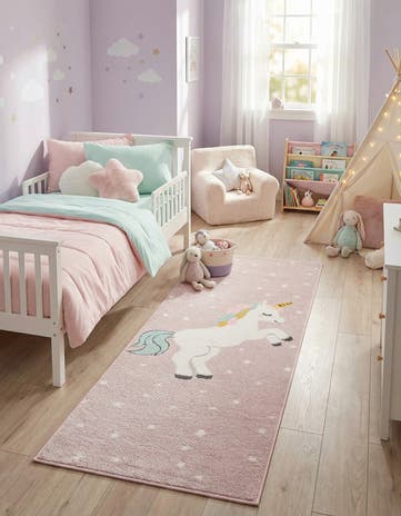 2' 2 x 6' 1 Unicorn Whimsy Kids Runner Rug