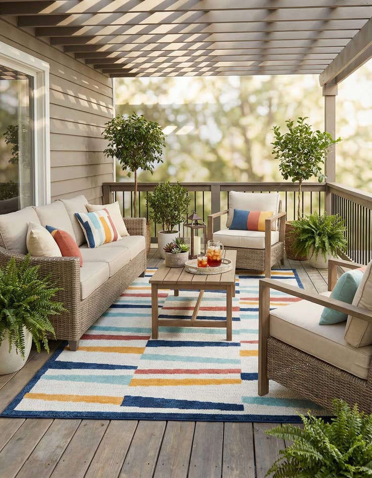 Detail image of 7' x 10'  Washable Belize Indoor / Outdoor Rug