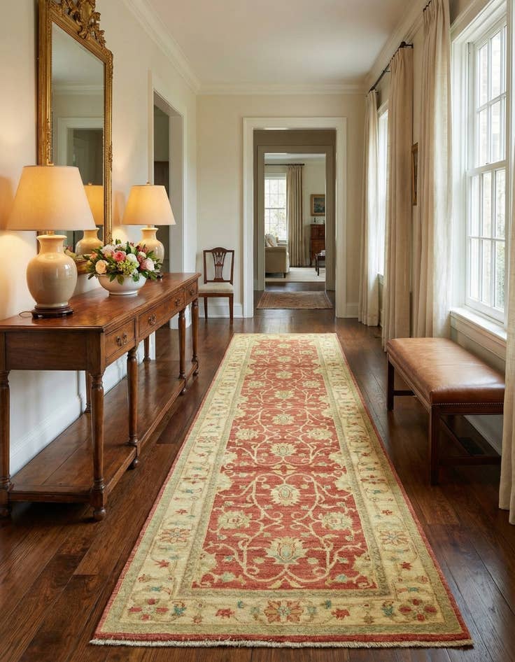 Detail image of 2' 9 x 9' 8  Hand Knotted Peshawar Ziegler Runner Rug