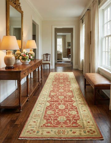 2' 9 x 9' 8 Hand Knotted Peshawar Ziegler Runner Rug