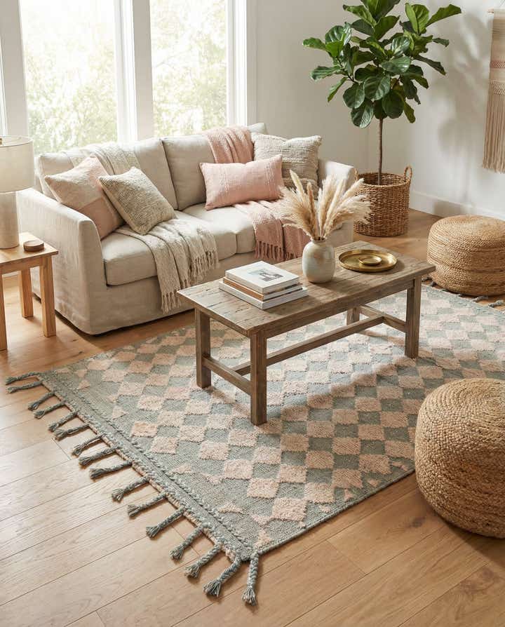 4' x 5' 9 Hand Knotted Moroccan Wool Rug