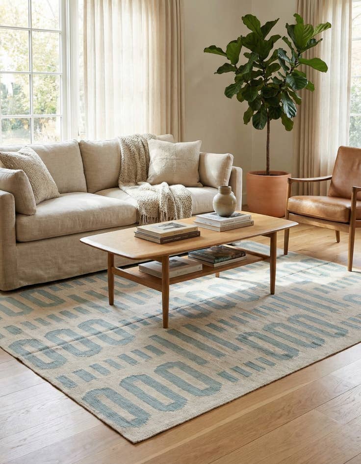 Detail image of 5' x 6' 6  Hand Woven Kilim Modern Wool Rug