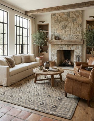 6' 8 x 9' 10 Hand Woven Kilim Maymana Wool Rug
