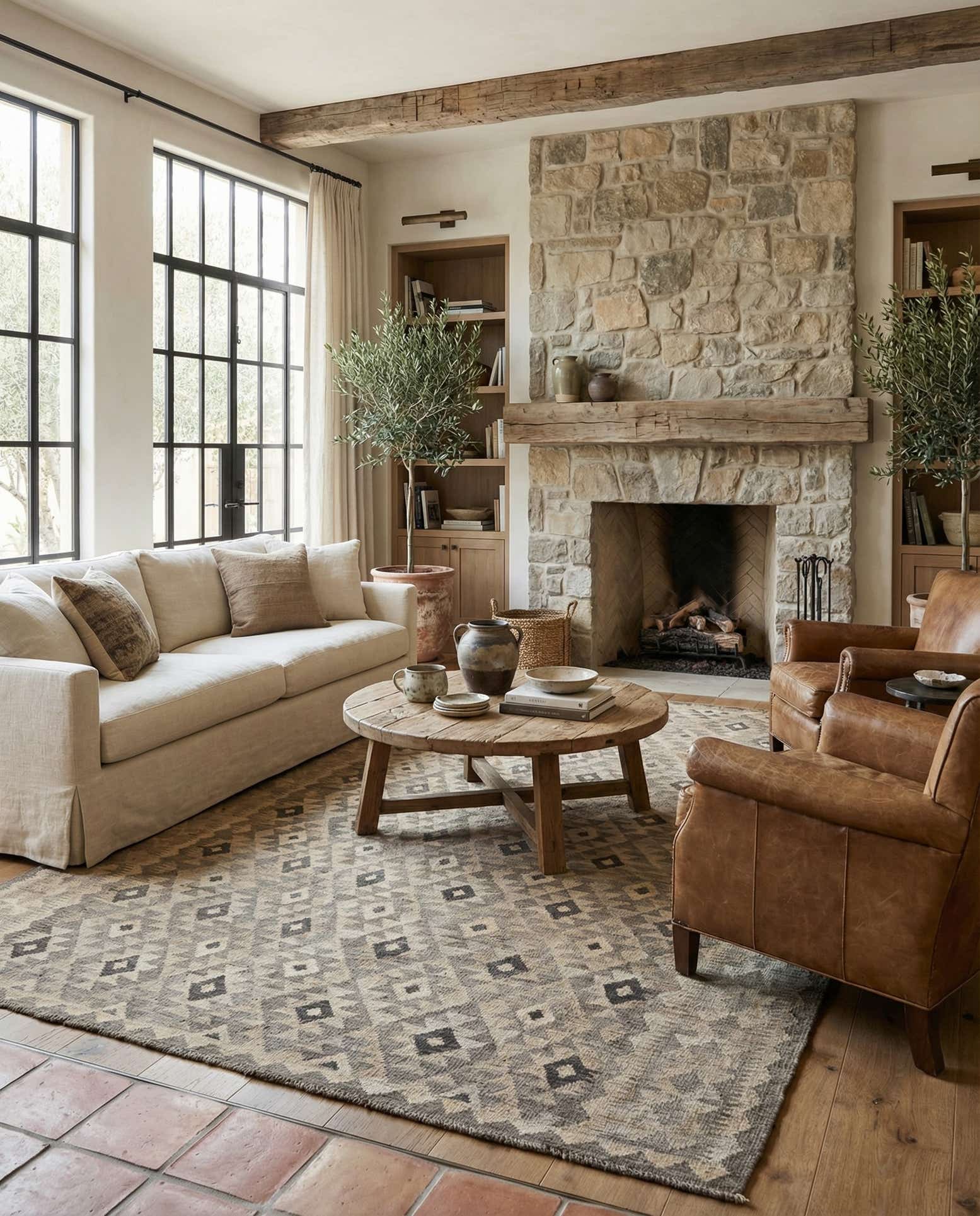 6' 8 x 9' 10 Hand Woven Kilim Maymana Wool Rug