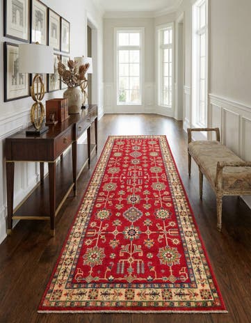 4' x 10' Hand Knotted Kazak Runner Rug