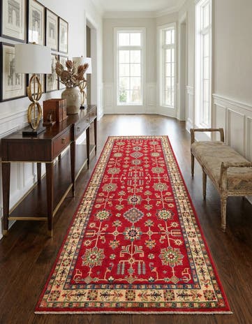 4' x 10' Hand Knotted Kazak Runner Rug