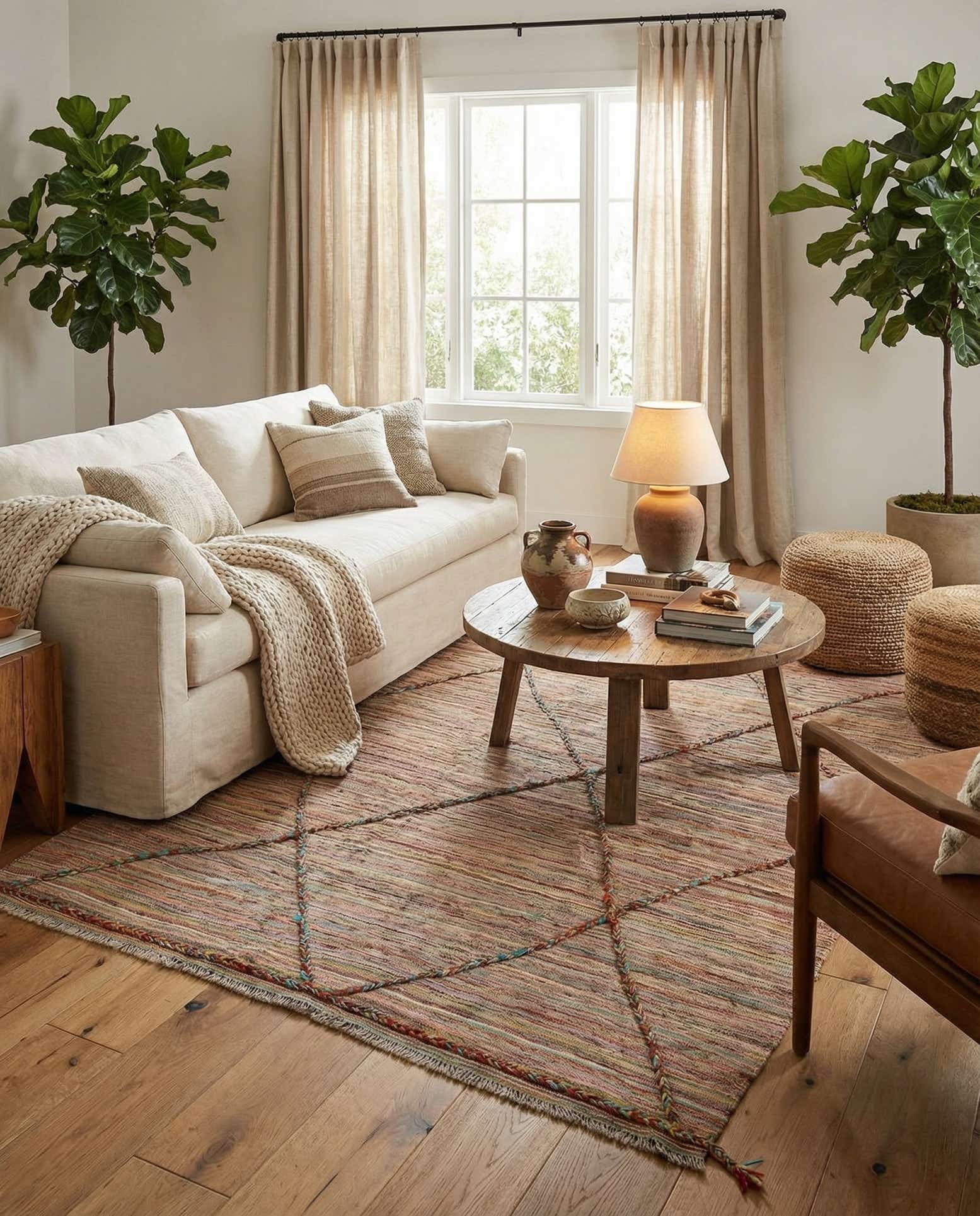 5' 9 x 7' 6 Hand Knotted Moroccan Wool Rug