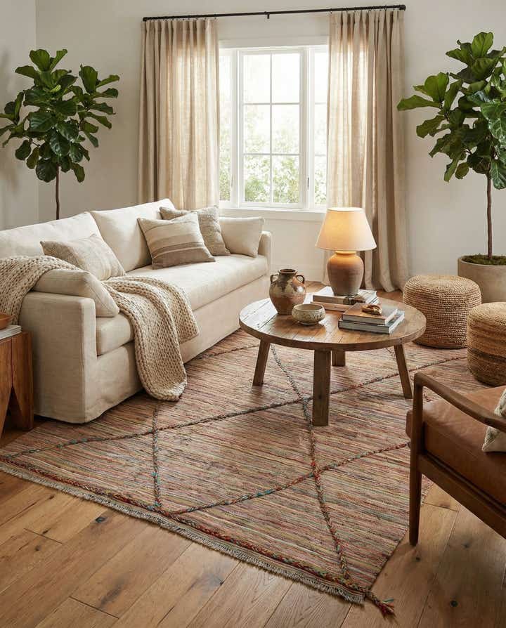 5' 9 x 7' 6 Hand Knotted Moroccan Wool Rug