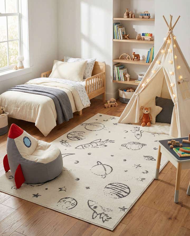 3' 11 x 5' 11 Planets Whimsy Kids Rug