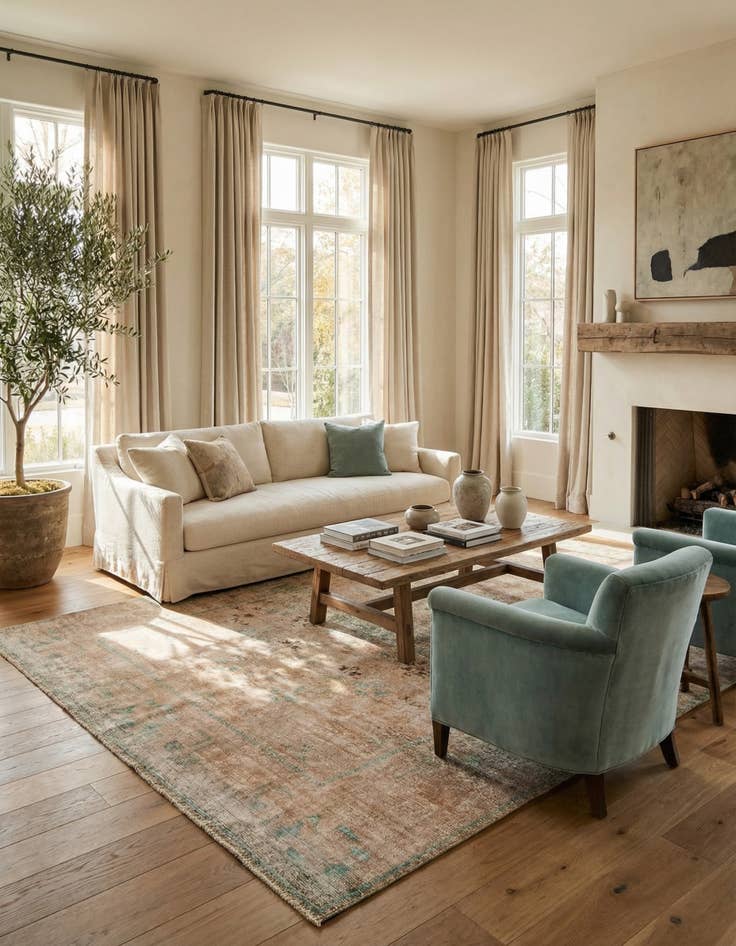 Detail image of  6' 7 x 9' 2  Hand Knotted Ultra Vintage Persian Wool Rug