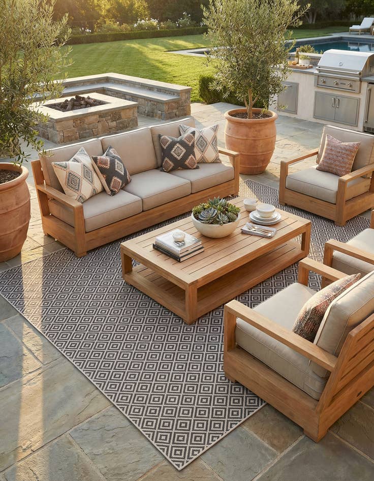 Detail image of 11' 6 x 19' 5  Washable Jill Zarin Indoor / Outdoor Rug