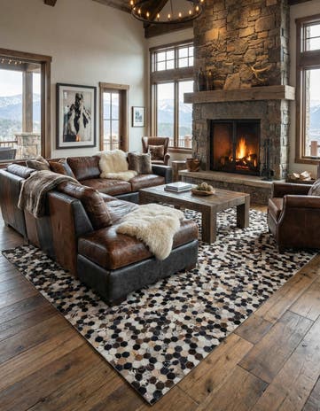 8' x 10' Cowhide Leather Rug