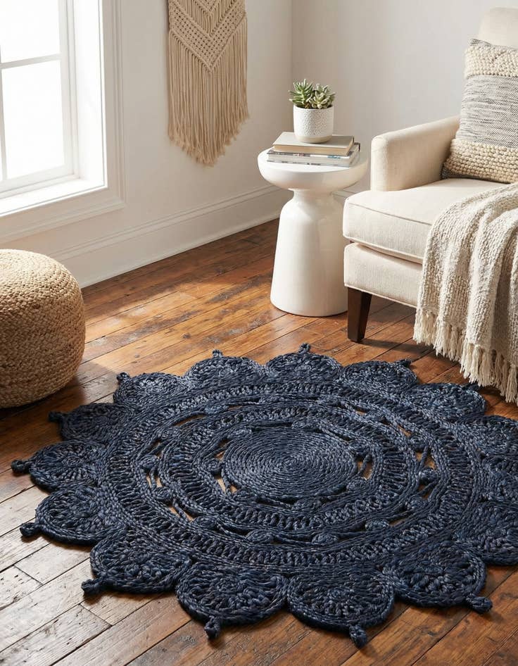 Detail image of 3' 1 x 3' 1  Hand Braided Jute Round Rug